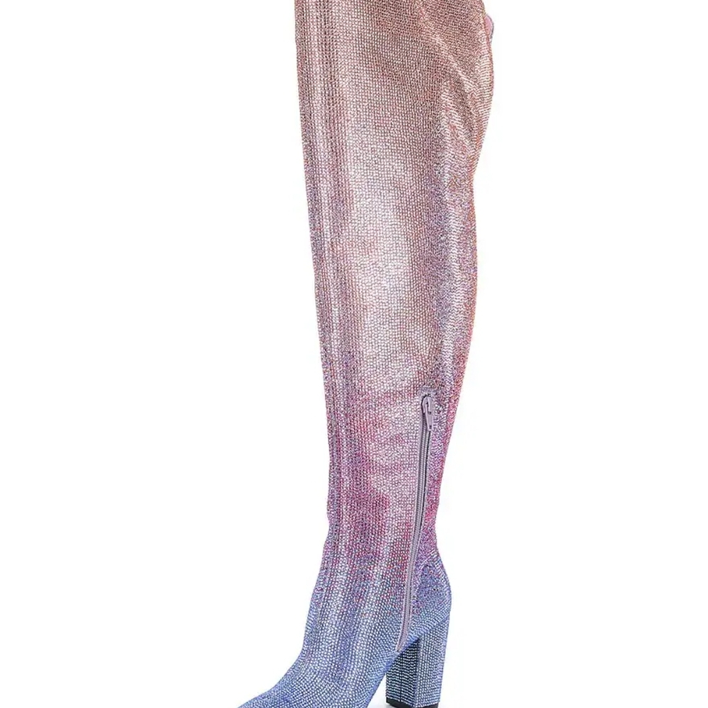 Gianni Bini pink and Blue Over the Knee Boots from the Taylor Swift eras tour - Picture 7 of 12